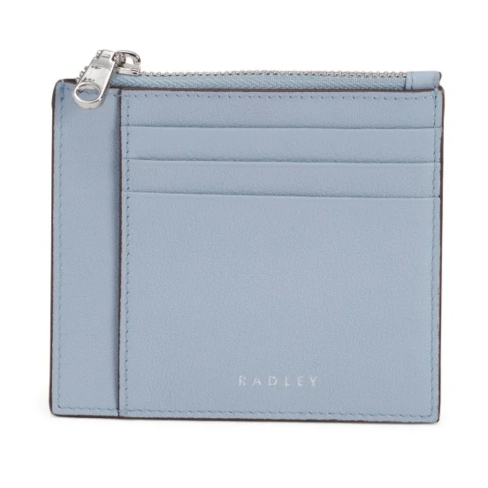 Radley Lynton Close Small Leather Card Holder – Zip‎ Coin Purse – Smoke Blue